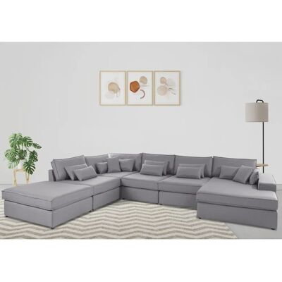 Raum.ID Enid U-Form Sofa - Modulares Grau Sofa-Set Raum.ID Enid U-Form Sofa - Modulares Grau Sofa-Set