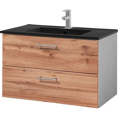 Welltime Trento Badezimmer Waschtisch - Schwarzes Rechteckbecken Welltime Trento Badezimmer Waschtisch - Schwarzes Rechteckbecken