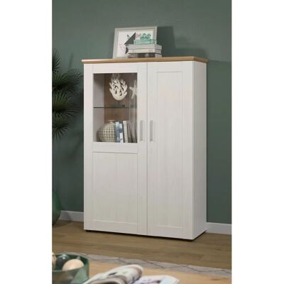 HOME AFFAIRE Nybro Weiße Vitrine - 95x38x140 cm, Landhausstil HOME AFFAIRE Nybro Weiße Vitrine - 95x38x140 cm, Landhausstil