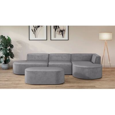 Andas EIVIND Designer Sofa mit Ottomane, Hellgrau - Sofa Andas EIVIND Designer Sofa mit Ottomane, Hellgrau - Sofa