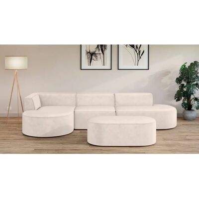 Andas EIVIND L-Formiges Sofa Beige Samtoptik - Sofa Andas EIVIND L-Formiges Sofa Beige Samtoptik - Sofa