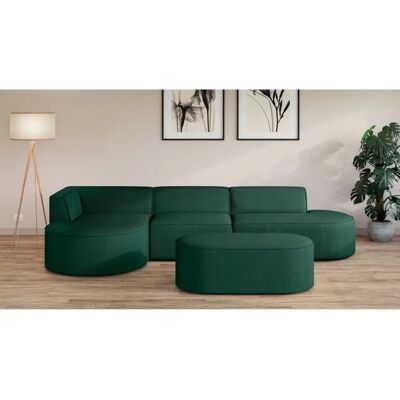 Andas Ecksofa L-Form mit Ottomane, dunkelgrün - Sofa Andas Ecksofa L-Form mit Ottomane, dunkelgrün - Sofa
