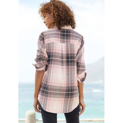 Buffalo Modell 40 Rosa Schwarz Kariert Flanellbluse - Bluse Buffalo Modell 40 Rosa Schwarz Kariert Flanellbluse - Bluse