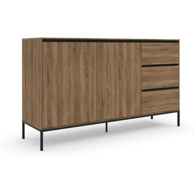 INOSIGN Bari Sideboard - 3 Türen & 3 Schubladen - Schwarz/Eiche INOSIGN Bari Sideboard - 3 Türen & 3 Schubladen - Schwarz/Eiche