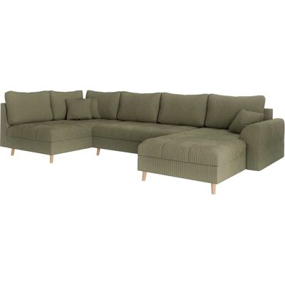 HOME AFFAIRE CHARRE U-Form Sofa - Grün - 310cm HOME AFFAIRE CHARRE U-Form Sofa - Grün - 310cm