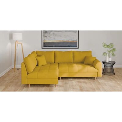 HOME AFFAIRE CHARRE L-Form Sofa - Weiches Gewebe, Gold, 231cm HOME AFFAIRE CHARRE L-Form Sofa - Weiches Gewebe, Gold, 231cm