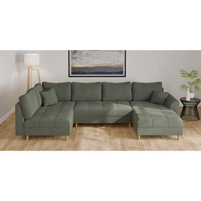 Home Affaire CHARRE U-Form Sofa - Bouclé, Grün, 310cm Home Affaire CHARRE U-Form Sofa - Bouclé, Grün, 310cm