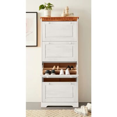 Home Affaire Lisa Schuhschrank - Schuhschrank, Weiß/Honig, 75x172x25cm Home Affaire Lisa Schuhschrank - Schuhschrank, Weiß/Honig, 75x172x25cm