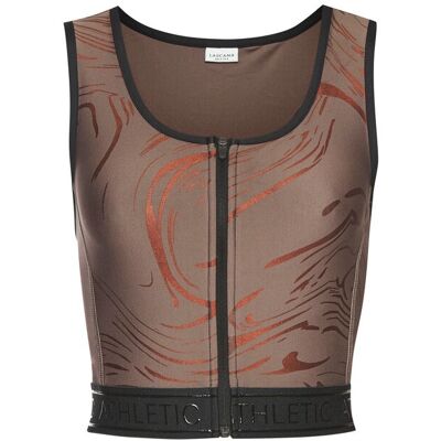 LASCANA ACTIVE M-Crop-Top - Performance, Braun, 3D-Schriftzug LASCANA ACTIVE M-Crop-Top - Performance, Braun, 3D-Schriftzug