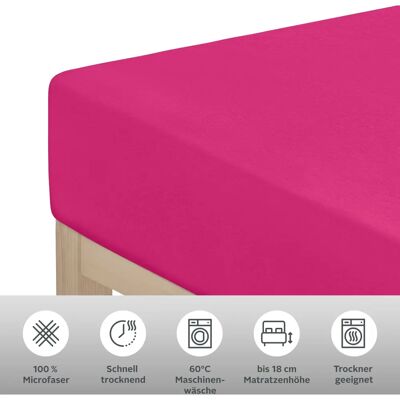 MY HOME Paprika pink Microfaser-Jersey Spannbettlaken - Bettlaken MY HOME Paprika pink Microfaser-Jersey Spannbettlaken - Bettlaken