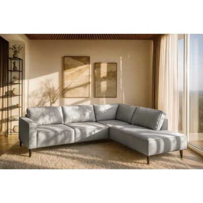Places of Style Fumone - Grau Chenille Sofa mit Ottomane, 260cm Places of Style Fumone - Grau Chenille Sofa mit Ottomane, 260cm