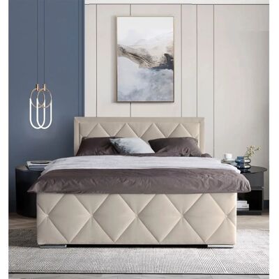 Leonique Alfie Beige Boxbett - Stauraum, Modern, 140x200 Leonique Alfie Beige Boxbett - Stauraum, Modern, 140x200