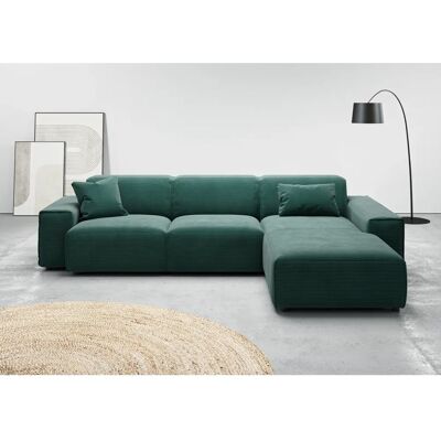 Andas Glimminge Grünes Cordsofa - Recamiere rechts, 294cm Andas Glimminge Grünes Cordsofa - Recamiere rechts, 294cm