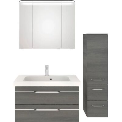 SAPHIR Balto Sprint - Badmöbel-Set - Mineralmarmor-Waschtisch, LED-Spiegelschrank SAPHIR Balto Sprint - Badmöbel-Set - Mineralmarmor-Waschtisch, LED-Spiegelschrank