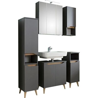 SAPHIR Quickset 357 Badmöbel-Set - Grau & Eiche SAPHIR Quickset 357 Badmöbel-Set - Grau & Eiche