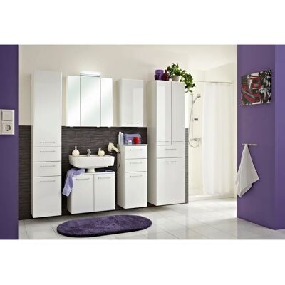 SAPHIR Quickset Badschrank - 2 Türen, 1 Schublade, Weiß Hochglanz SAPHIR Quickset Badschrank - 2 Türen, 1 Schublade, Weiß Hochglanz