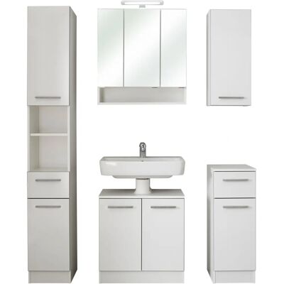 SAPHIR Quickset 953 - Badezimmermöbel-Set, Weiß Hochglanz mit Betonkante SAPHIR Quickset 953 - Badezimmermöbel-Set, Weiß Hochglanz mit Betonkante