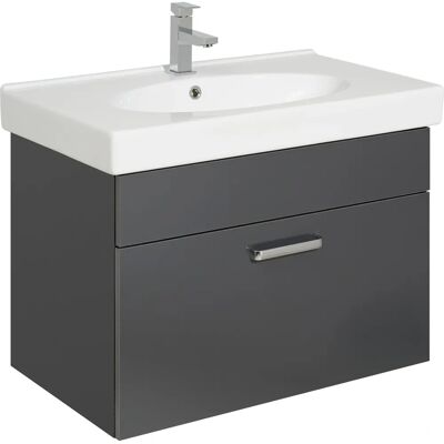 SAPHIR Quickset Keramikwaschtisch mit Unterschrank - 80cm Grau SAPHIR Quickset Keramikwaschtisch mit Unterschrank - 80cm Grau