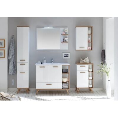 SAPHIR Quickset Badschrank - 2 Türen, 1 Schublade, 205cm hoch SAPHIR Quickset Badschrank - 2 Türen, 1 Schublade, 205cm hoch