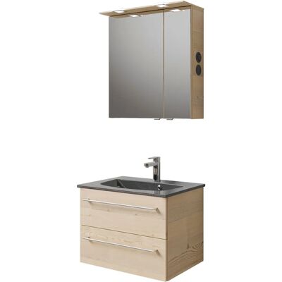 SAPHIR Serie 6025 Badezimmer-Set - Mineralmarmor Waschbecken & LED-Spiegelschrank SAPHIR Serie 6025 Badezimmer-Set - Mineralmarmor Waschbecken & LED-Spiegelschrank
