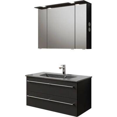SAPHIR Serie 6025 Mineral Badezimmer-Set - Waschbecken & Spiegel SAPHIR Serie 6025 Mineral Badezimmer-Set - Waschbecken & Spiegel