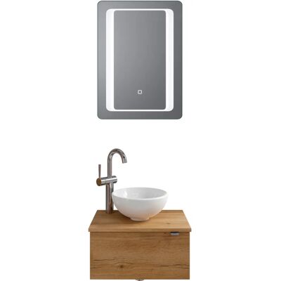 SAPHIR Modell 6915 Badmöbel-Set - Braun, links, LED SAPHIR Modell 6915 Badmöbel-Set - Braun, links, LED
