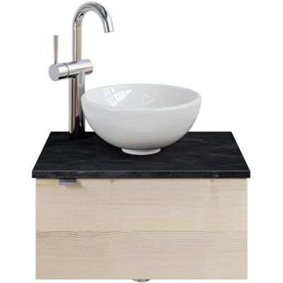 SAPHIR 6915 Wand-Waschtisch mit Keramikbecken - Beige & Grau SAPHIR 6915 Wand-Waschtisch mit Keramikbecken - Beige & Grau