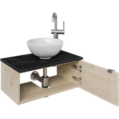 SAPHIR Serie 6915 Beiger Wandwaschbecken mit Unterschrank - Badmöbel SAPHIR Serie 6915 Beiger Wandwaschbecken mit Unterschrank - Badmöbel