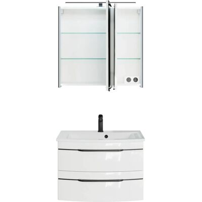 SAPHIR Serie 7045 Badmöbel-Set - Mineralmarmor, LED, Weiß Hochglanz SAPHIR Serie 7045 Badmöbel-Set - Mineralmarmor, LED, Weiß Hochglanz