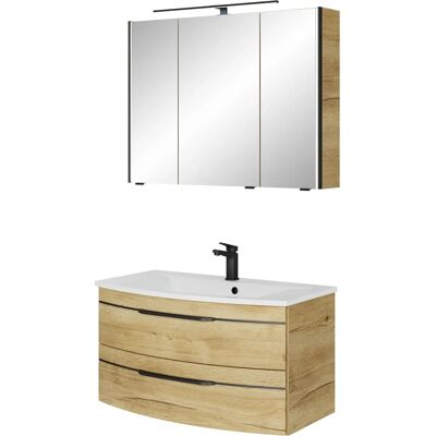 SAPHIR 7045 Badezimmermöbel-Set - Halifax Eiche quer Nachbildung mit LED SAPHIR 7045 Badezimmermöbel-Set - Halifax Eiche quer Nachbildung mit LED
