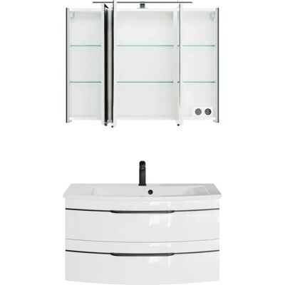 SAPHIR Serie 7045 Mineralmarmor-Waschtisch mit LED-Spiegelschrank - Badmöbel-Set SAPHIR Serie 7045 Mineralmarmor-Waschtisch mit LED-Spiegelschrank - Badmöbel-Set