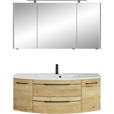 SAPHIR Badmöbel-Set Serie 7045 mit LED-Spiegelschrank, Braun SAPHIR Badmöbel-Set Serie 7045 mit LED-Spiegelschrank, Braun
