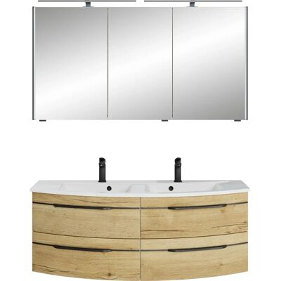 SAPHIR Badezimmer-Set - 3 Türen, 4 Schubladen, LED-Spiegel SAPHIR Badezimmer-Set - 3 Türen, 4 Schubladen, LED-Spiegel