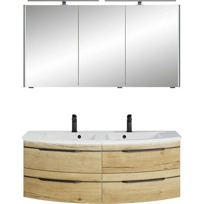 SAPHIR Badezimmer-Set - Halifax Eiche quer Nachbildung, 3 Türen, 4 Schubladen - Badmöbel SAPHIR Badezimmer-Set - Halifax Eiche quer Nachbildung, 3 Türen, 4 Schubladen - Badmöbel