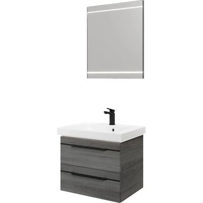 SAPHIR Balto Mineralmarmor-Waschtisch mit LED-Spiegel - Badmöbel-Set SAPHIR Balto Mineralmarmor-Waschtisch mit LED-Spiegel - Badmöbel-Set