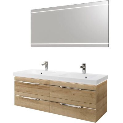 SAPHIR Balto 2-teilig Mineralmarmor Doppelwaschtisch mit LED-Spiegel - Badmöbel-Set SAPHIR Balto 2-teilig Mineralmarmor Doppelwaschtisch mit LED-Spiegel - Badmöbel-Set