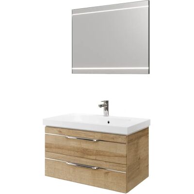 SAPHIR Balto - Mineralmarmor-Waschtisch, LED-Spiegel, 92x50,8 cm - Badmöbel-Set SAPHIR Balto - Mineralmarmor-Waschtisch, LED-Spiegel, 92x50,8 cm - Badmöbel-Set