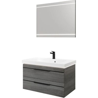 SAPHIR Balto Badezimmer-Set - Mineralmarmor-Waschtisch & LED-Spiegel SAPHIR Balto Badezimmer-Set - Mineralmarmor-Waschtisch & LED-Spiegel