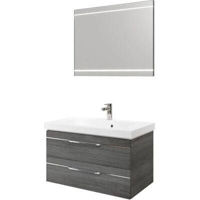 SAPHIR Balto Badezimmermöbel-Set - Mineralmarmor-Waschtisch mit LED-Spiegel SAPHIR Balto Badezimmermöbel-Set - Mineralmarmor-Waschtisch mit LED-Spiegel