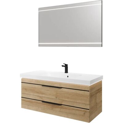 SAPHIR Balto Mineralmarmor Waschtisch mit LED-Spiegel - Badezimmermöbel-Set SAPHIR Balto Mineralmarmor Waschtisch mit LED-Spiegel - Badezimmermöbel-Set