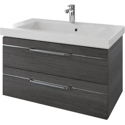 SAPHIR Balto Mineralwaschtisch - 92cm, Grau, Wandmontage SAPHIR Balto Mineralwaschtisch - 92cm, Grau, Wandmontage
