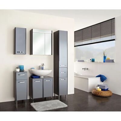 SAPHIR Quickset 327 Badschrank - Wandmontage, 1 Tür, Hochglanz Grau SAPHIR Quickset 327 Badschrank - Wandmontage, 1 Tür, Hochglanz Grau