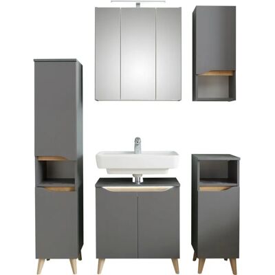 SAPHIR Quickset Badezimmermöbel-Set - Grau Quartz SAPHIR Quickset Badezimmermöbel-Set - Grau Quartz