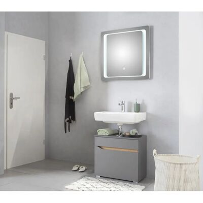 SAPHIR Quickset 2-teiliges Badezimmermöbel-Set - Grau & Eiche SAPHIR Quickset 2-teiliges Badezimmermöbel-Set - Grau & Eiche