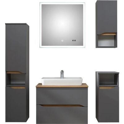 SAPHIR Quickset 5-teilig Badmöbel-Set - Keramik-Aufsatzbecken, LED-Spiegel SAPHIR Quickset 5-teilig Badmöbel-Set - Keramik-Aufsatzbecken, LED-Spiegel