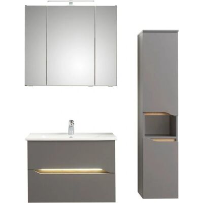 SAPHIR Quickset 3-teiliges Badmöbel-Set - Quarzgrau SAPHIR Quickset 3-teiliges Badmöbel-Set - Quarzgrau