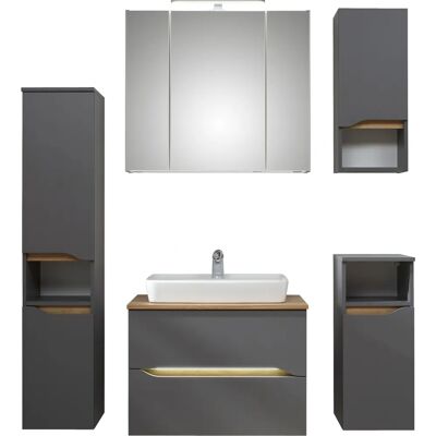 SAPHIR Quickset 5-teilig Badezimmermöbel-Set - Grau Quarz Matt SAPHIR Quickset 5-teilig Badezimmermöbel-Set - Grau Quarz Matt