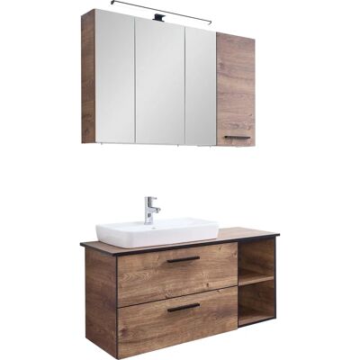 SAPHIR Quickset 374 - 3-teiliges Badezimmermöbel-Set mit LED-Spiegelschrank und Keramikbecken SAPHIR Quickset 374 - 3-teiliges Badezimmermöbel-Set mit LED-Spiegelschrank und Keramikbecken