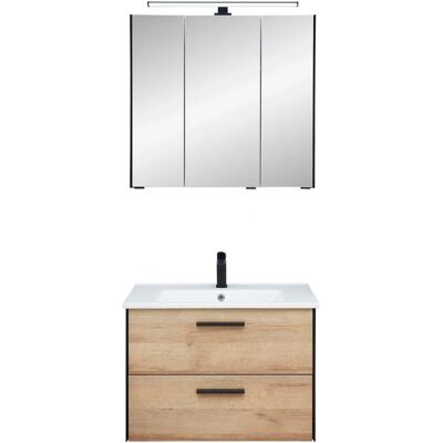 SAPHIR Riviera Eiche quer 2-teilig Badmöbel-Set - Badezimmer-Set SAPHIR Riviera Eiche quer 2-teilig Badmöbel-Set - Badezimmer-Set