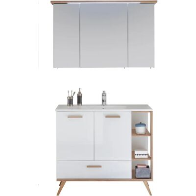 SAPHIR Quickset 923 Badmöbel-Set - Weiß Glanz / Riviera Eiche NB SAPHIR Quickset 923 Badmöbel-Set - Weiß Glanz / Riviera Eiche NB